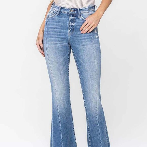 NWT Flying Monkey High Rise Panel Flare Jeans - Picture 4 of 16